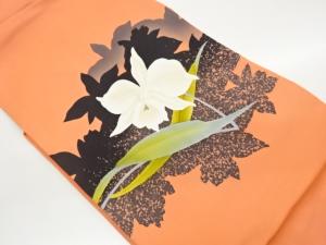 塩瀬金彩カトレア模様名古屋帯